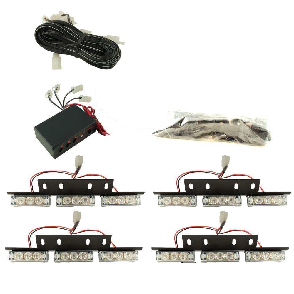 Amazon.com: 36 X LED w/ 18 X LED 緊急車輛閃光燈適用於前格柵甲板